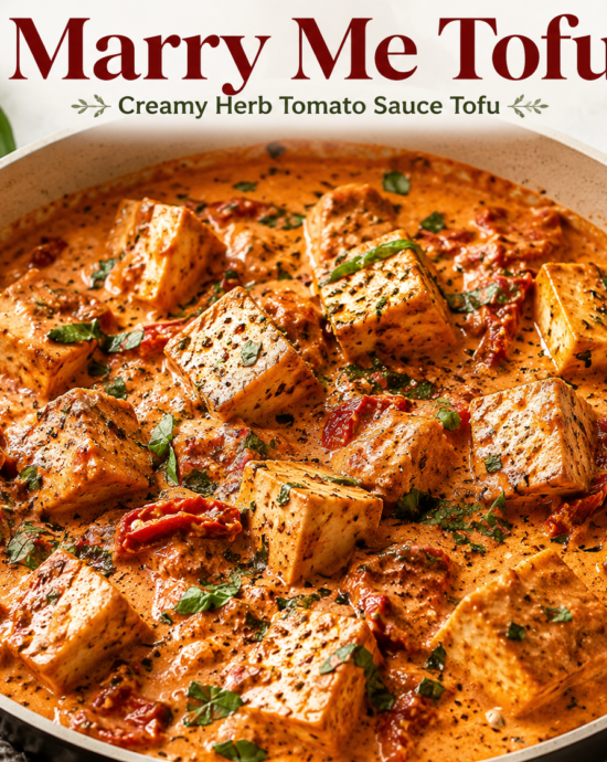 Marry Me Tofu (Creamy Herb Tomato Sauce Tofu)